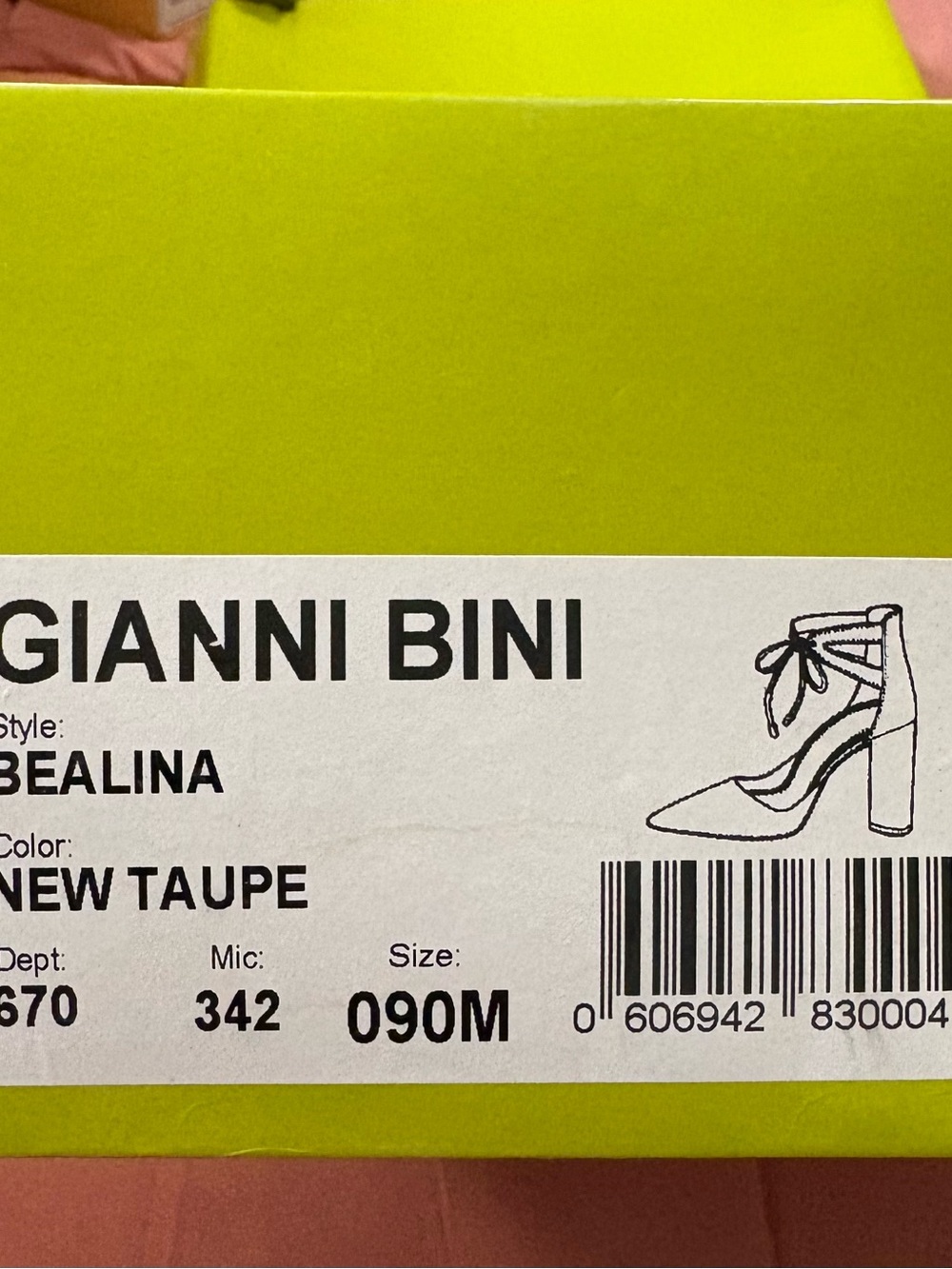 Gianni Bini New Taupe Pointed-Toe Ankle-Tie Pump
